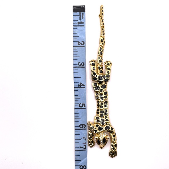 Vintage Leopard Shoulder Brooch 7 1/2" Articulating - Picture 3 of 13
